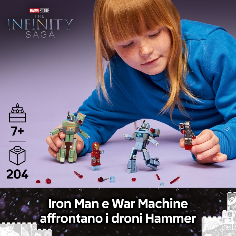 LEGO Iron Man y Máquina de Guerra vs. Drones de Hammer