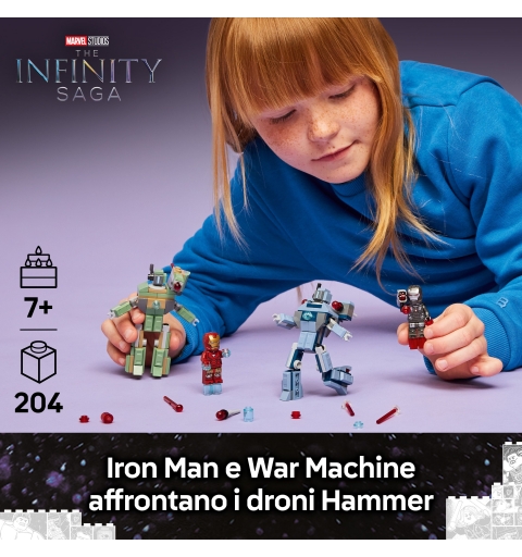 LEGO Iron Man y Máquina de Guerra vs. Drones de Hammer