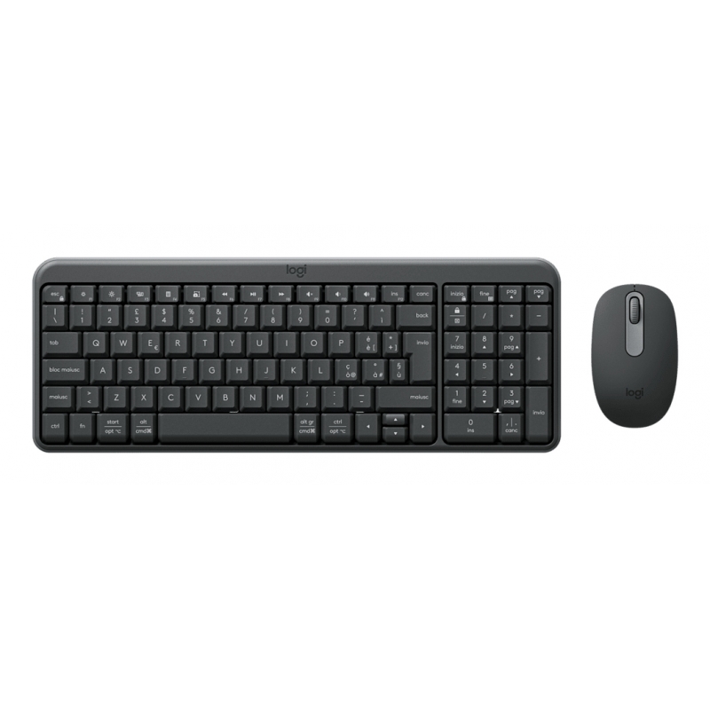 Logitech MK250 Compact Bluetooth Wireless Combo tastiera Mouse incluso Universale Italiano Grafite