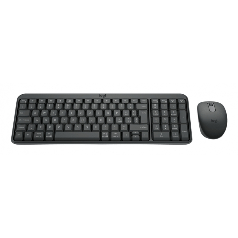 Logitech MK250 Compact Bluetooth Wireless Combo tastiera Mouse incluso Universale Italiano Grafite