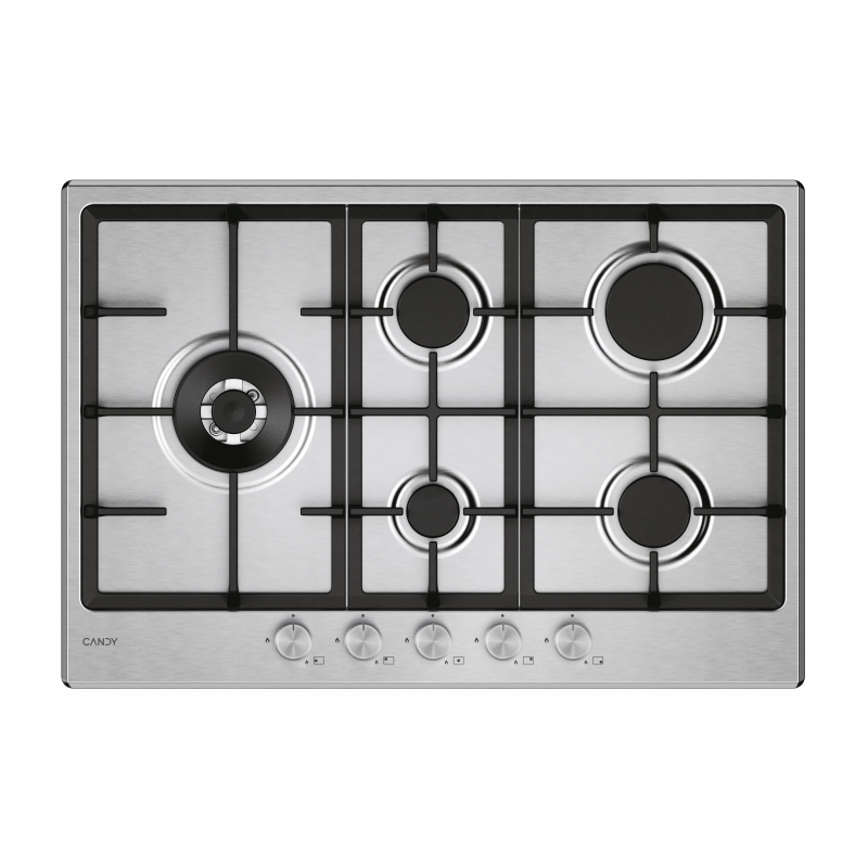 Candy CHG7WL4WTX Stainless steel Built-in 74.5 cm Gas 5 zone(s)