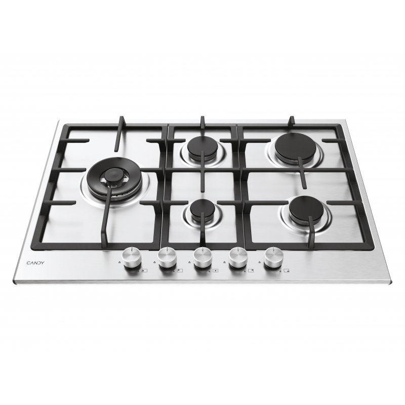 Candy CHG7WL4WTX Stainless steel Built-in 74.5 cm Gas 5 zone(s)