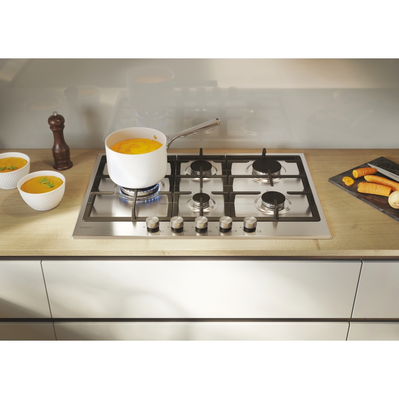 Candy CHG7WL4WTX Stainless steel Built-in 74.5 cm Gas 5 zone(s)