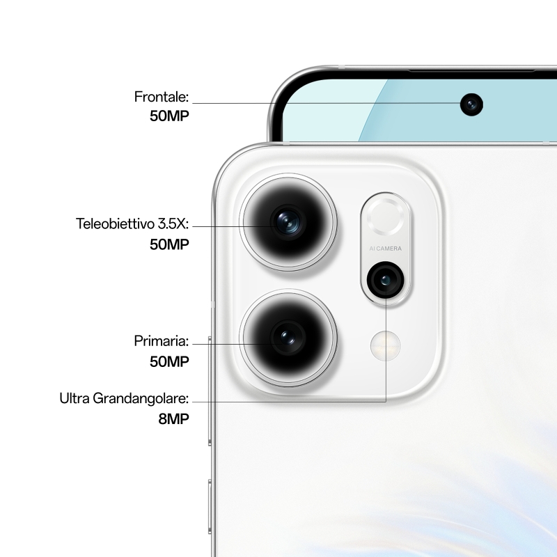 OPPO 14 5G Reno14 5G 16,7 cm (6.59") Double SIM Android 15 USB Type-C 12 Go 512 Go 6000 mAh Blanc