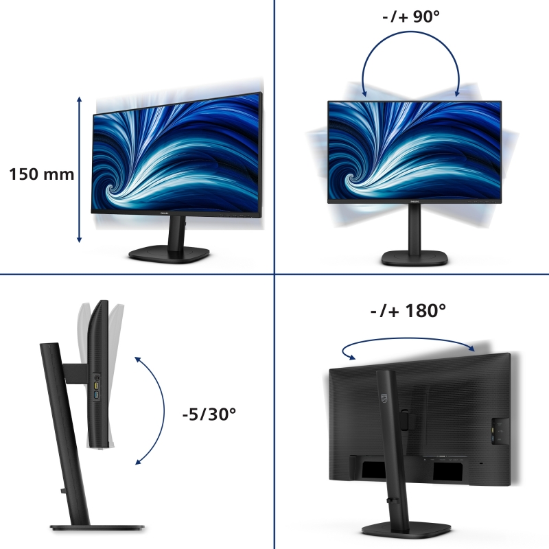 Philips 3000 series 24B2N3200J 00 pantalla para PC 60,5 cm (23.8") 1920 x 1080 Pixeles Full HD LCD Negro