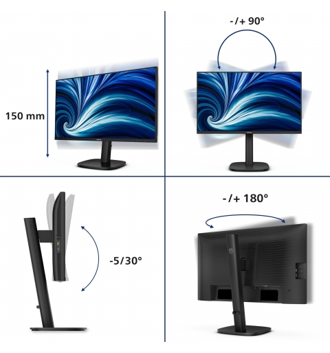 Philips 3000 series 24B2N3200J 00 pantalla para PC 60,5 cm (23.8") 1920 x 1080 Pixeles Full HD LCD Negro