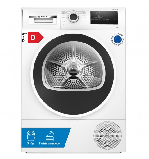 Bosch Serie 4 WTH85218II secadora Independiente Carga frontal 8 kg Negro, Blanco
