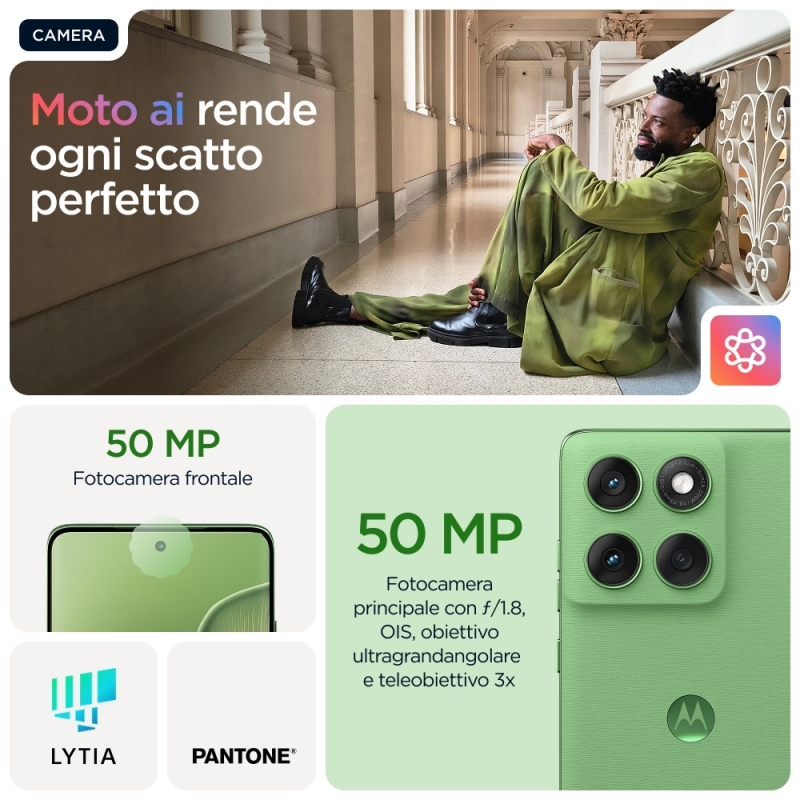 Motorola edge 60 16,9 cm (6.67") Double SIM Android 15 5G USB Type-C 8 Go 256 Go 5200 mAh Vert