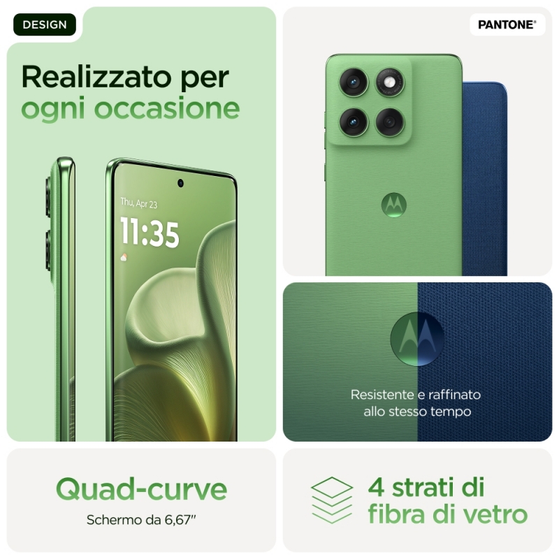 Motorola edge 60 16,9 cm (6.67") Double SIM Android 15 5G USB Type-C 8 Go 256 Go 5200 mAh Vert