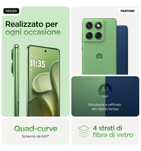 Motorola edge 60 16,9 cm (6.67") Double SIM Android 15 5G USB Type-C 8 Go 256 Go 5200 mAh Vert