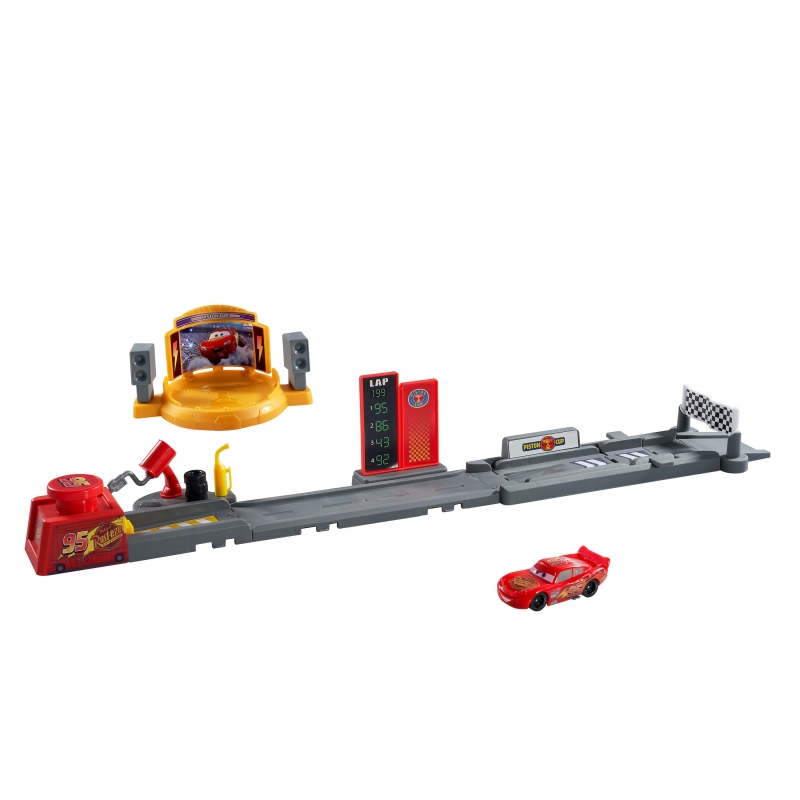 Disney Pixar Cars Disney and Pixar Cars Piston Cup Jump and Stunt Runway Playset & Lightning McQueen Toy Car