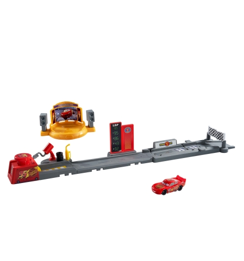Disney Pixar Cars Disney and Pixar Cars Piston Cup Jump and Stunt Runway Playset & Lightning McQueen Toy Car