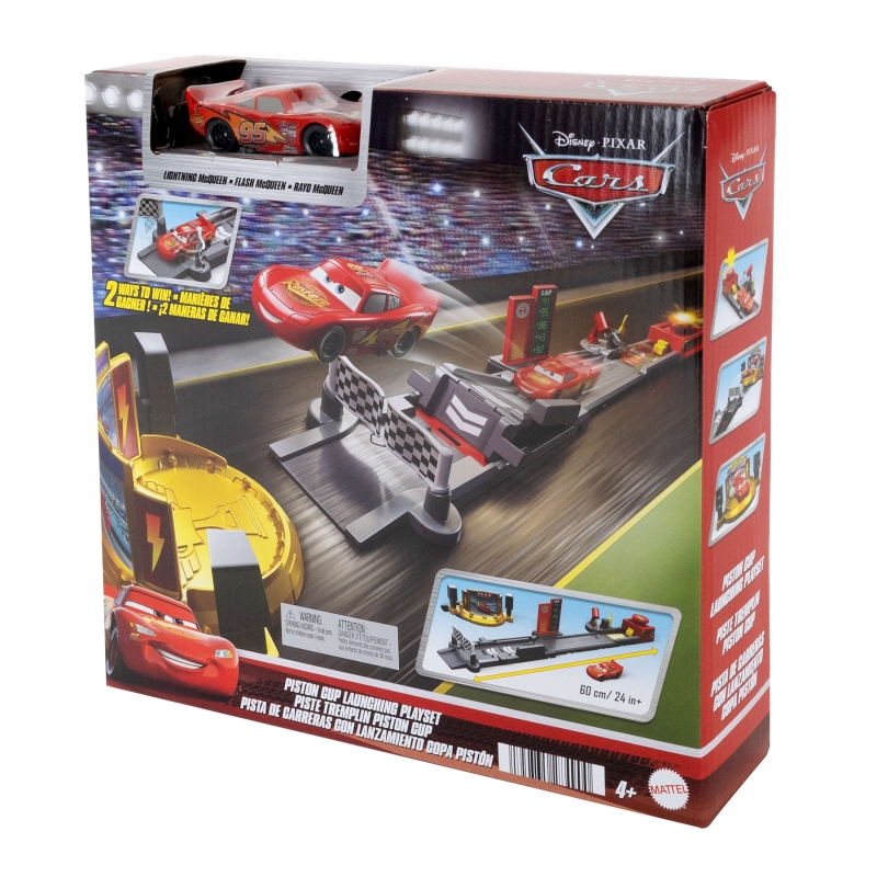 Disney Pixar Cars Disney and Pixar Cars Piston Cup Jump and Stunt Runway Playset & Lightning McQueen Toy Car