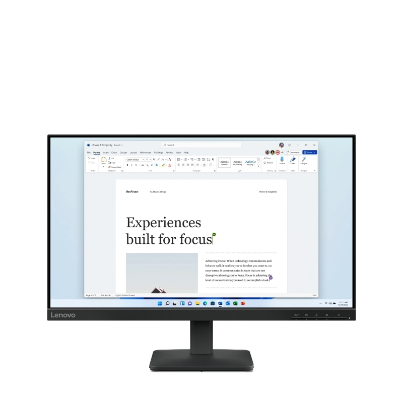 Lenovo L24-4e computer monitor 60.5 cm (23.8") 1920 x 1080 pixels Full HD LCD Black