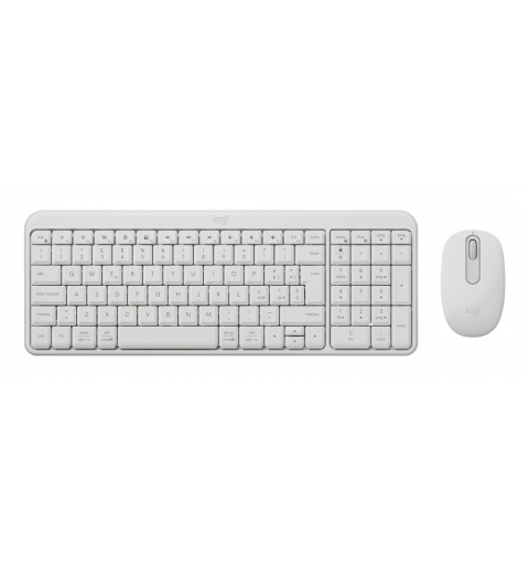 Logitech MK250 Compact Bluetooth Wireless Combo keyboard Mouse included Universal RF Wireless + Bluetooth Italian White
