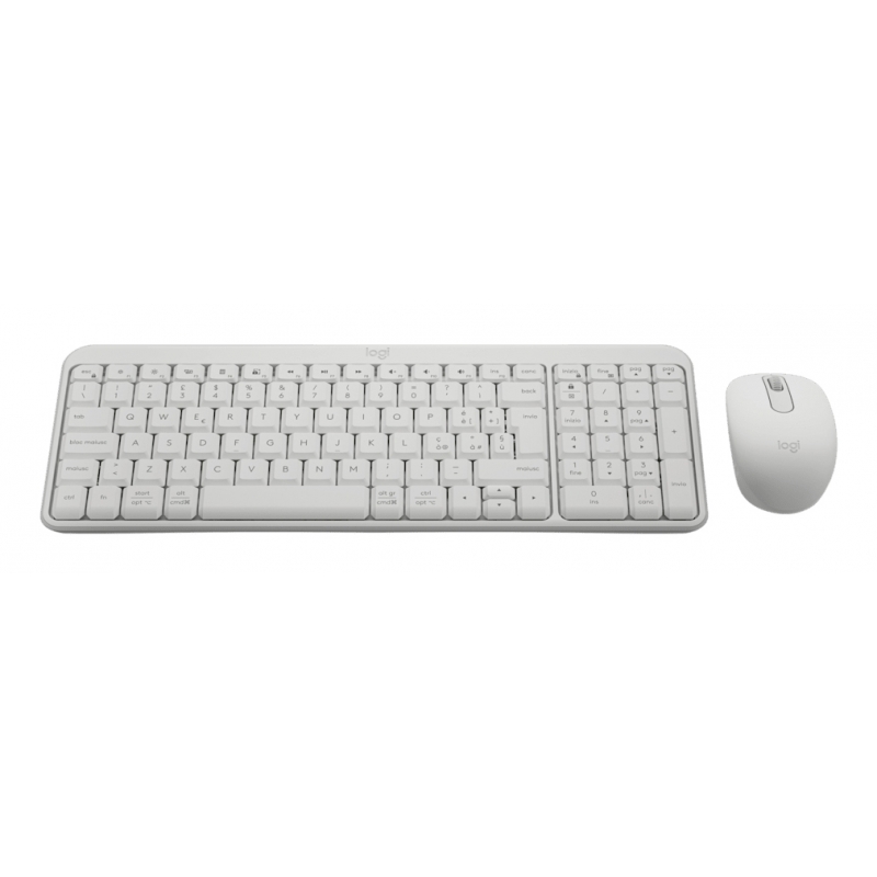Logitech MK250 Compact Bluetooth Wireless Combo keyboard Mouse included Universal RF Wireless + Bluetooth Italian White