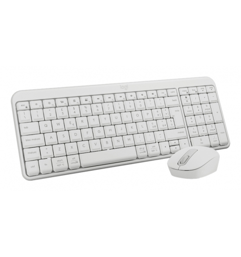 Logitech MK250 Compact Bluetooth Wireless Combo keyboard Mouse included Universal RF Wireless + Bluetooth Italian White