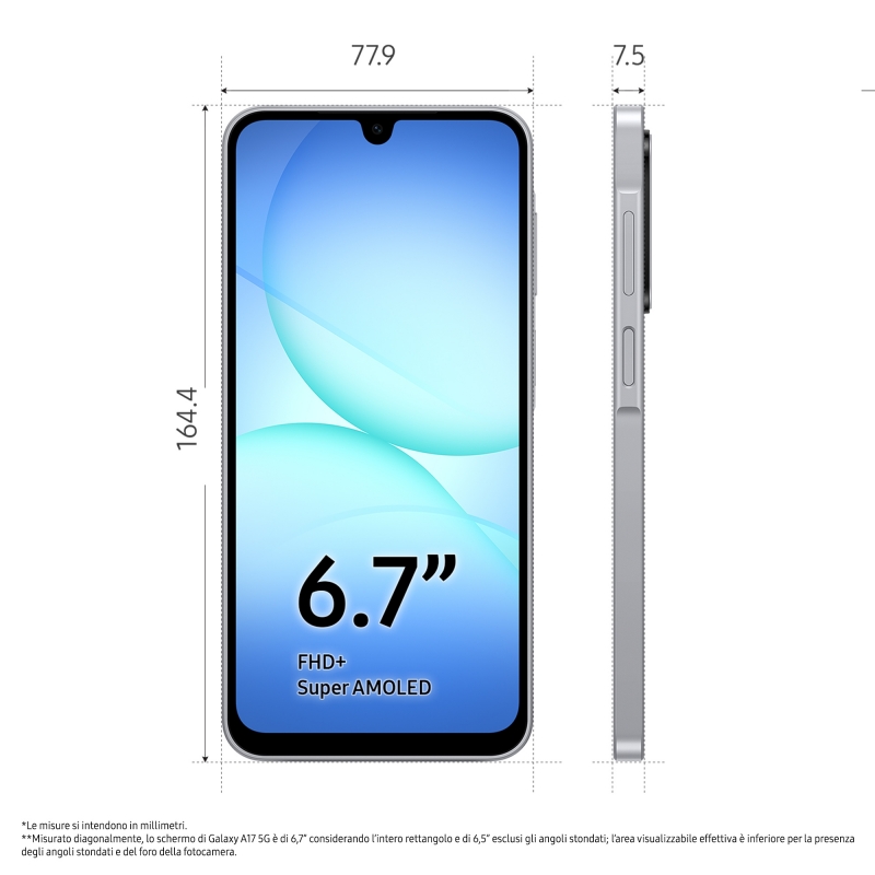 Samsung Galaxy A17 5G 17 cm (6.7") 8 Go 256 Go 5000 mAh Gris