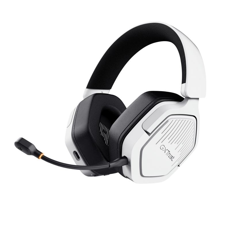Trust GXT 493W Carus Auricolare Con cavo e senza cavo A Padiglione, Casco Gaming USB Type-C USB Type-A Bluetooth Bianco