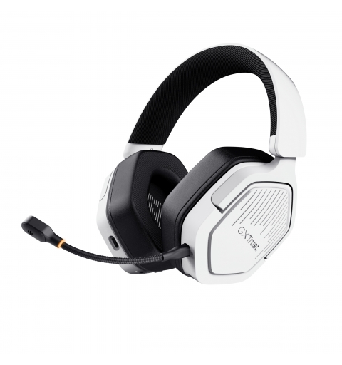 Trust GXT 493W Carus Auricolare Con cavo e senza cavo A Padiglione, Casco Gaming USB Type-C USB Type-A Bluetooth Bianco