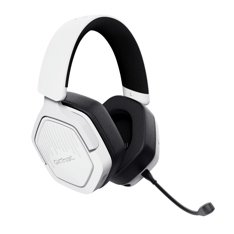 Trust GXT 493W Carus Auricolare Con cavo e senza cavo A Padiglione, Casco Gaming USB Type-C USB Type-A Bluetooth Bianco