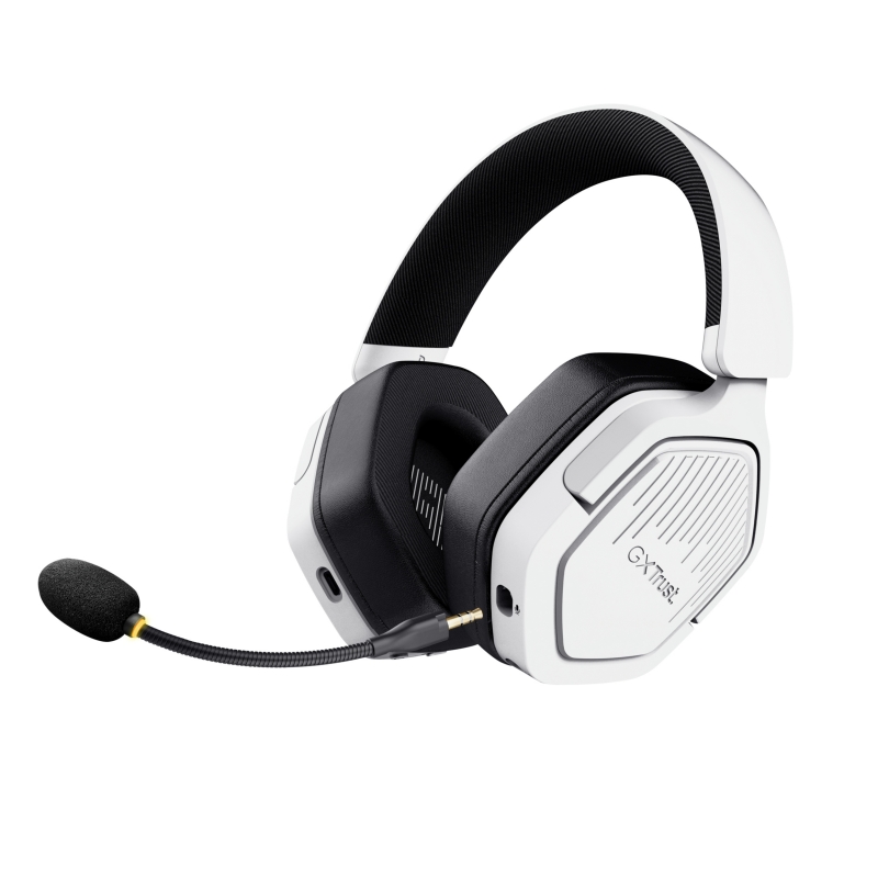 Trust GXT 493W Carus Auricolare Con cavo e senza cavo A Padiglione, Casco Gaming USB Type-C USB Type-A Bluetooth Bianco