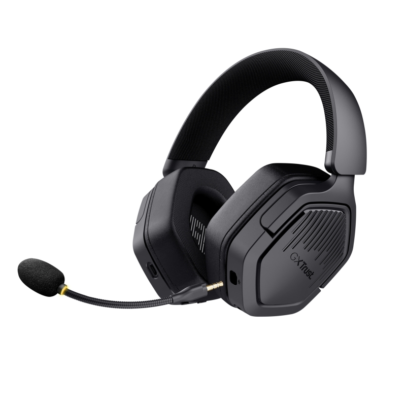 Trust GXT 493 Carus Auricolare Con cavo e senza cavo A Padiglione, Casco Gaming USB Type-C USB Type-A Bluetooth Nero