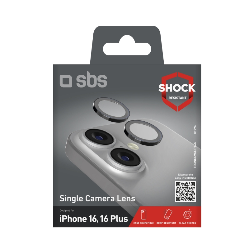 SBS TESINCAMGLIP16K protezione per lo schermo e il retro dei telefoni cellulari Protezione per obiettivo della fotocamera Apple