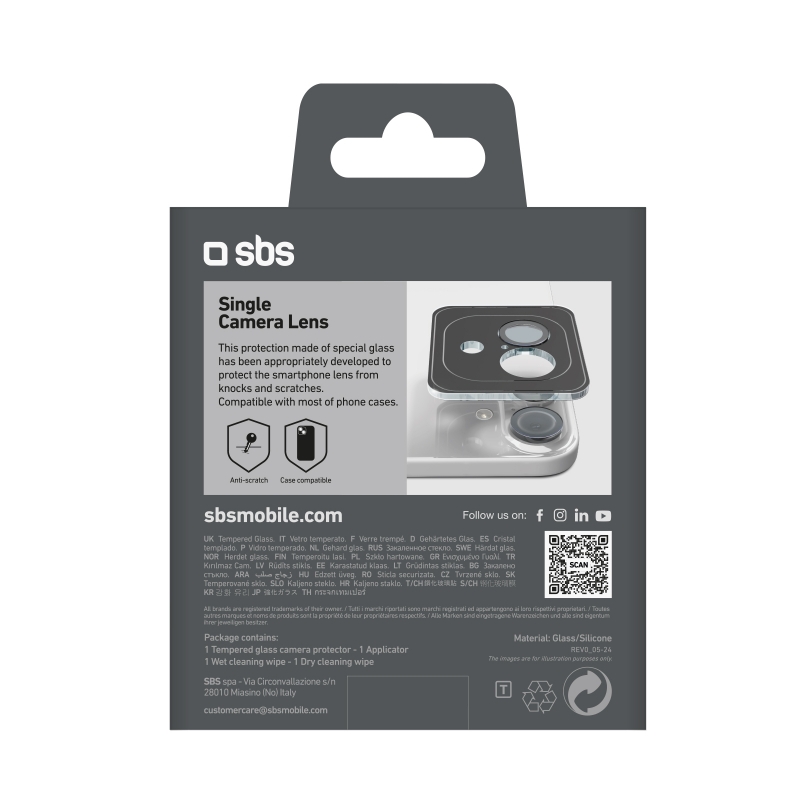 SBS TESINCAMGLIP16K protector de pantalla o trasero para teléfono móvil Protector para lentes de cámara Apple 1 pieza(s)