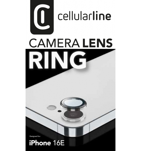 Cellularline Camera Lens Ring - iPhone 16e Tempered glass for camera protection