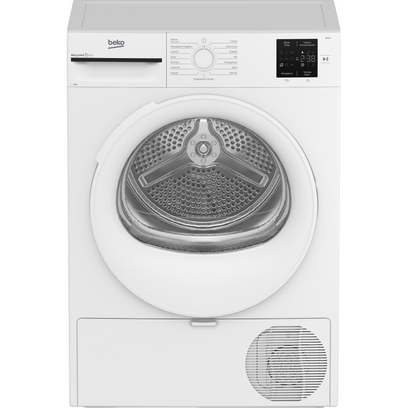 Beko BMT83EW 8kg, Classe D, Linea Estetica NX, motore asincrono, Display digitale, colore Bianco, oblò Bianco