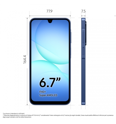 Samsung Galaxy A17 5G 17 cm (6.7") 8 Go 256 Go 5000 mAh Bleu