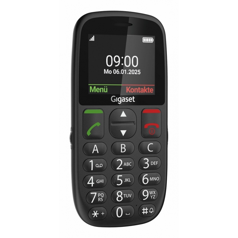 Gigaset GL395 5,59 cm (2.2") 90 g Schwarz Seniorentelefon