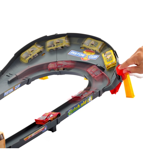 Disney Pixar Cars Disney and Pixar Cars NASCAR Lane Change Race Playset with 2 Toy Vehicles, Includes Lightning McQueen