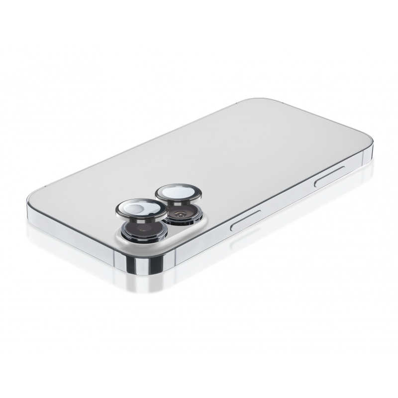 Cellularline Camera Lens Ring - iPhone 16 16 Plus Tempered glass for camera protection