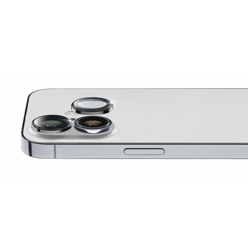 Cellularline Camera Lens Ring - iPhone 16 16 Plus Tempered glass for camera protection