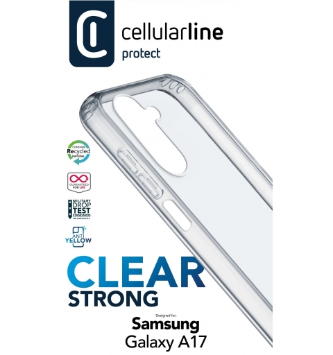 Cellularline Clear Strong - Galaxy A17 Coque rigide avec bords en caoutchouc