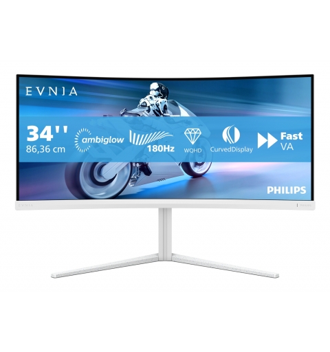 Philips Evnia 5000 34M2C5501A 00 Monitor PC 86,4 cm (34") 3440 x 1440 Pixel Wide Quad HD LCD Bianco