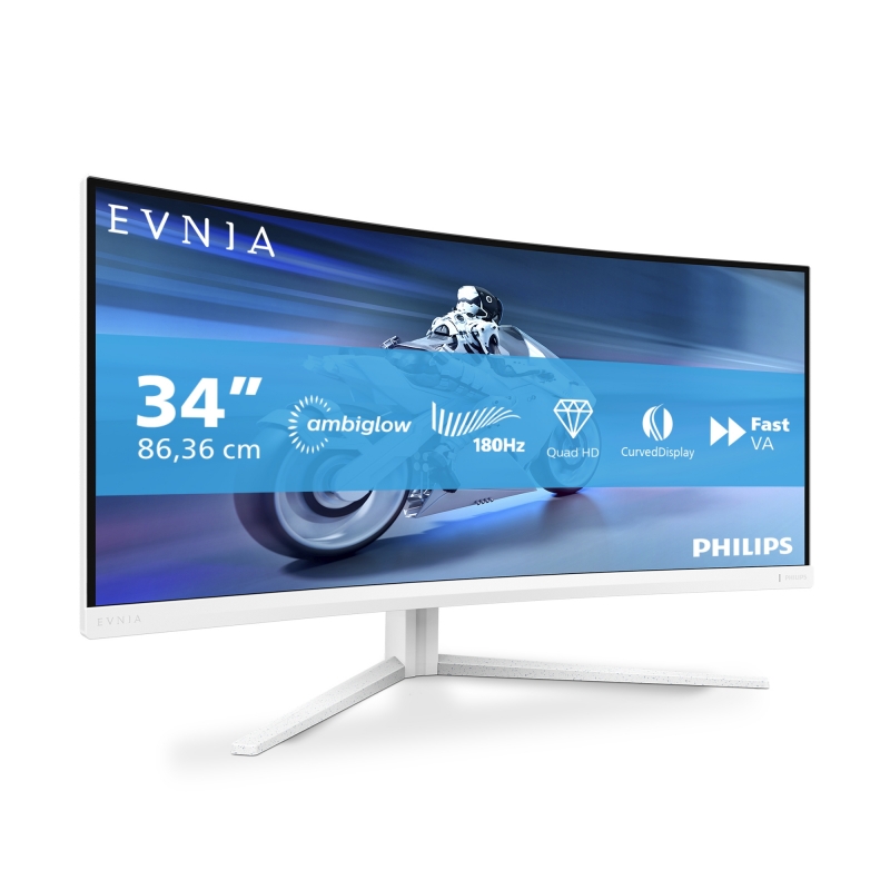 Philips Evnia 5000 34M2C5501A 00 Monitor PC 86,4 cm (34") 3440 x 1440 Pixel Wide Quad HD LCD Bianco