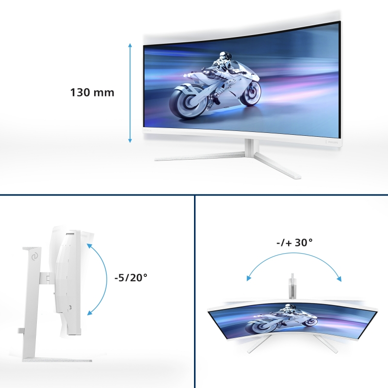 Philips Evnia 5000 34M2C5501A 00 Monitor PC 86,4 cm (34") 3440 x 1440 Pixel Wide Quad HD LCD Bianco