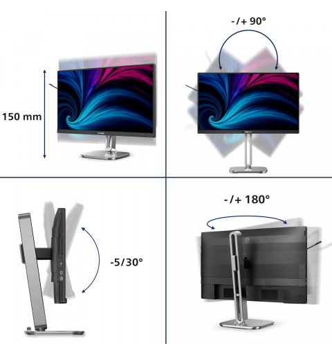 Philips 4000 series 24B2U4301 00 Computerbildschirm 60,5 cm (23.8") 1920 x 1080 Pixel Full HD LCD Grau