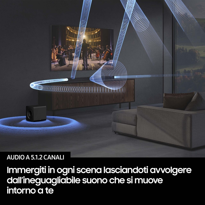 Samsung Soundbar HW-Q800F ZF, Audio 5.1.2 canali, Wireless Dolby Atmos, 2025
