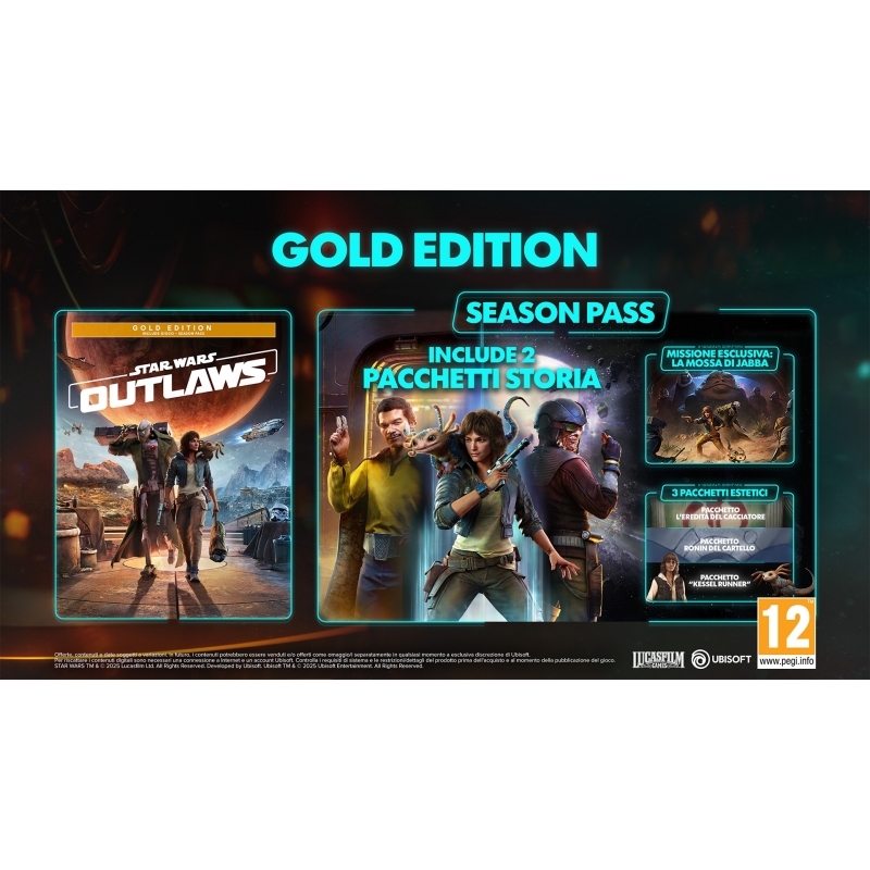 Ubisoft Star Wars Outlaws Gold Edition Oro Tedesca, Inglese, ESP, Francese, ITA, Giapponese, Coreano, Portoghese, Russo