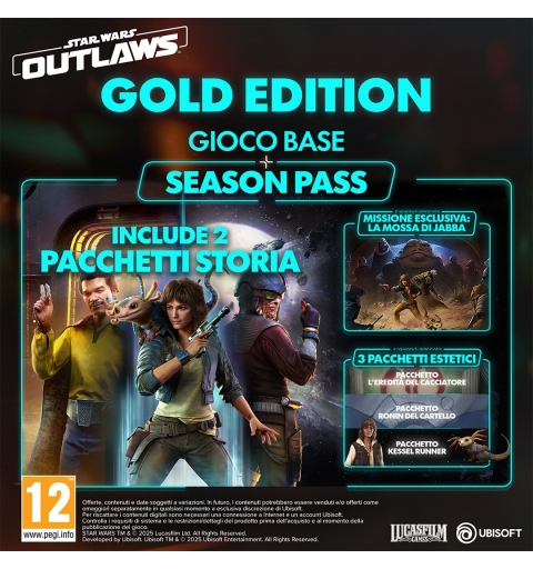 Ubisoft Star Wars Outlaws Gold Edition Oro Tedesca, Inglese, ESP, Francese, ITA, Giapponese, Coreano, Portoghese, Russo