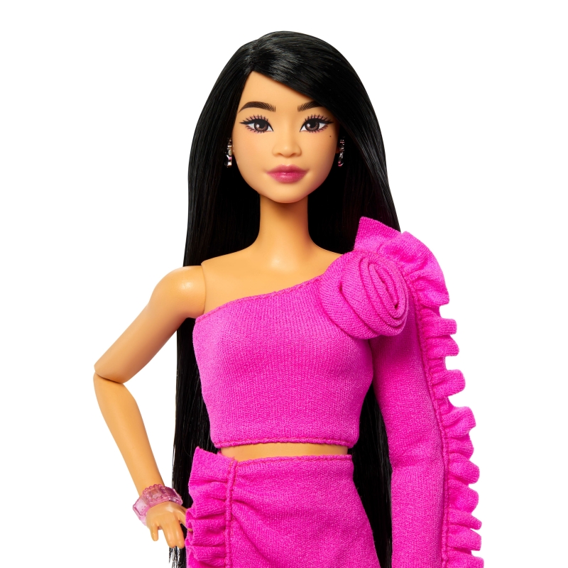 Barbie Deluxe Style No2 Doll in Pink Barbiecore Top and Skirt Set, Black Hair & Prosthetic Leg