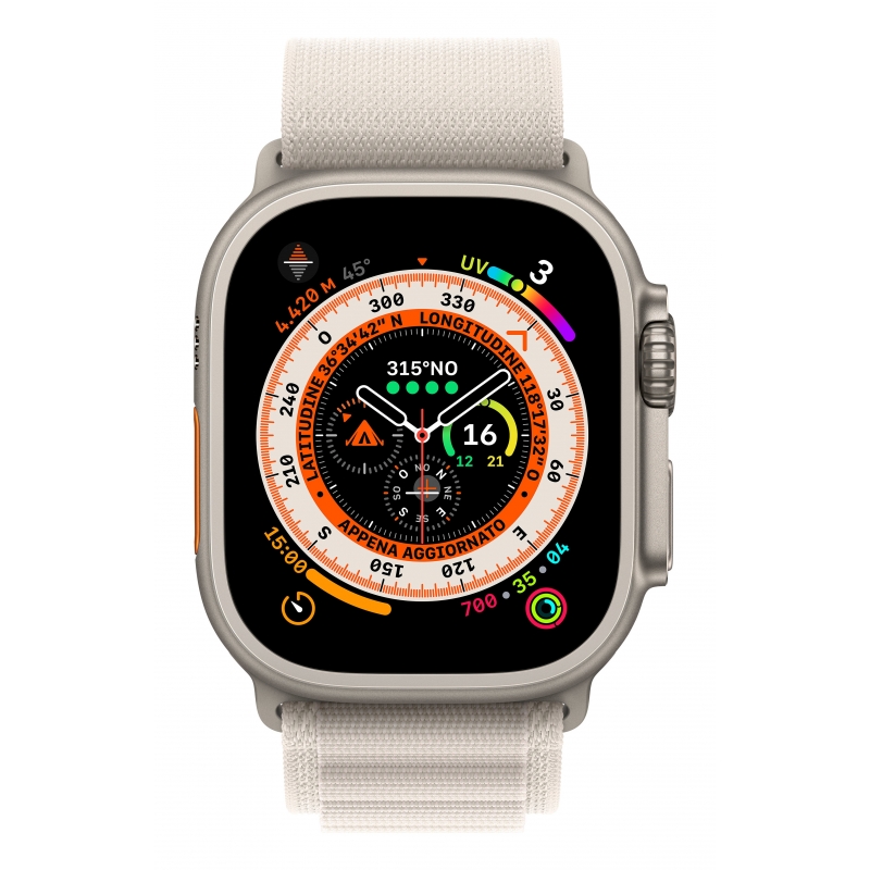 Apple Watch Ultra OLED 49 mm Digital 410 x 502 pixels Touchscreen 4G Titanium Wi-Fi GPS (satellite)
