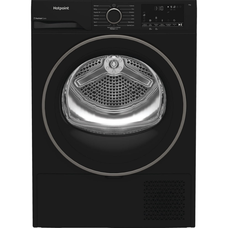 Hotpoint HPT 94D BBS IT tumble dryer Freestanding Front-load 9 kg Black