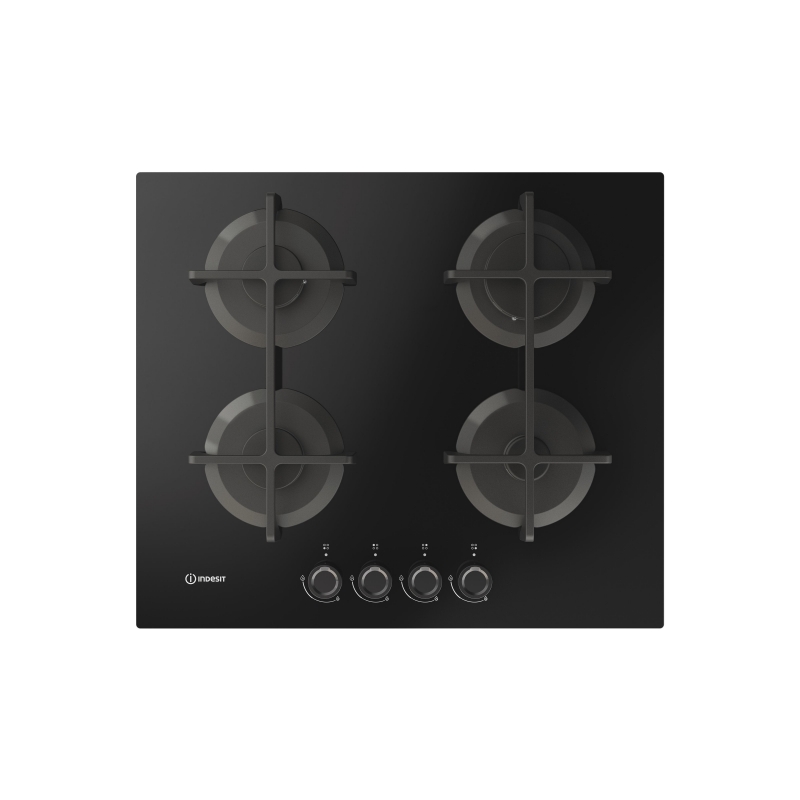 Indesit ING 61T BK 1 Schwarz Integriert 60 cm Gaskochfeld 4 Zone(n)