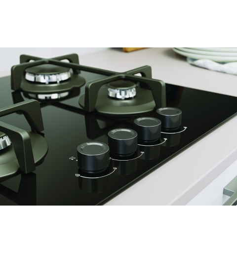 Indesit ING 61T BK 1 Schwarz Integriert 60 cm Gaskochfeld 4 Zone(n)