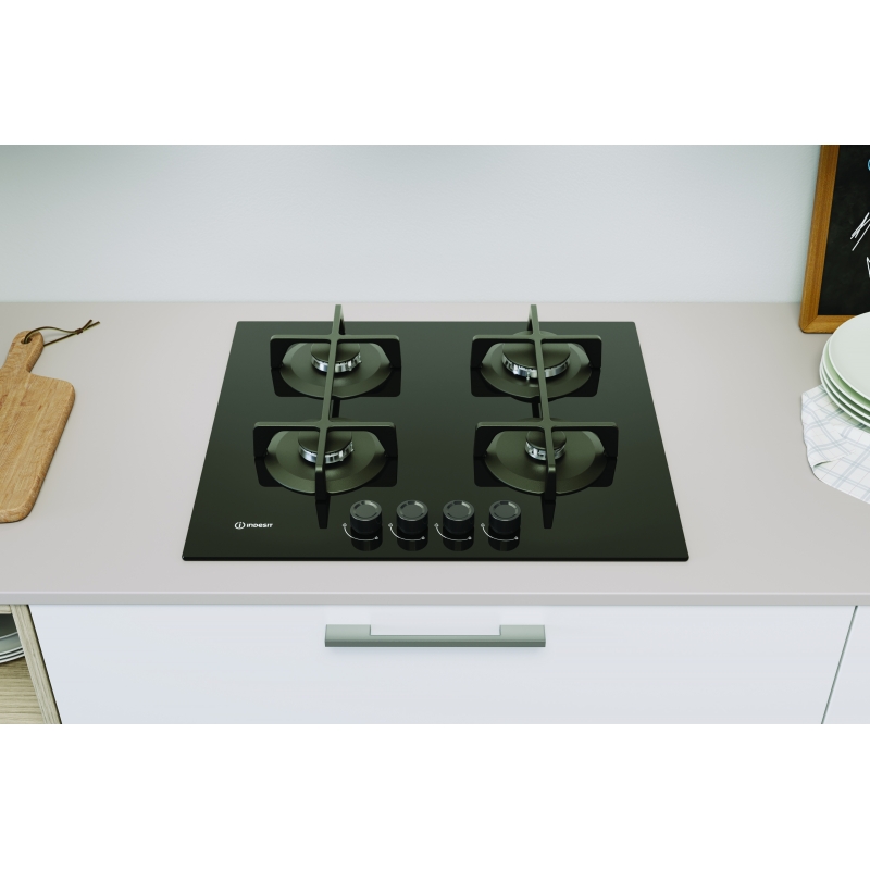 Indesit ING 61T BK 1 Black Built-in 60 cm Gas 4 zone(s)